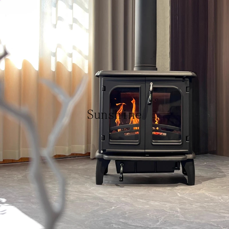 

Cast iron real fire fireplace firewood heating stove rural home villa homestay decoration
