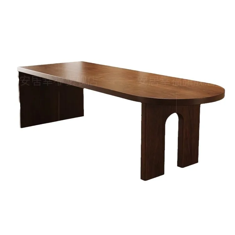 Nordic small apartment island surprise silent style dining table retro American home large table modern