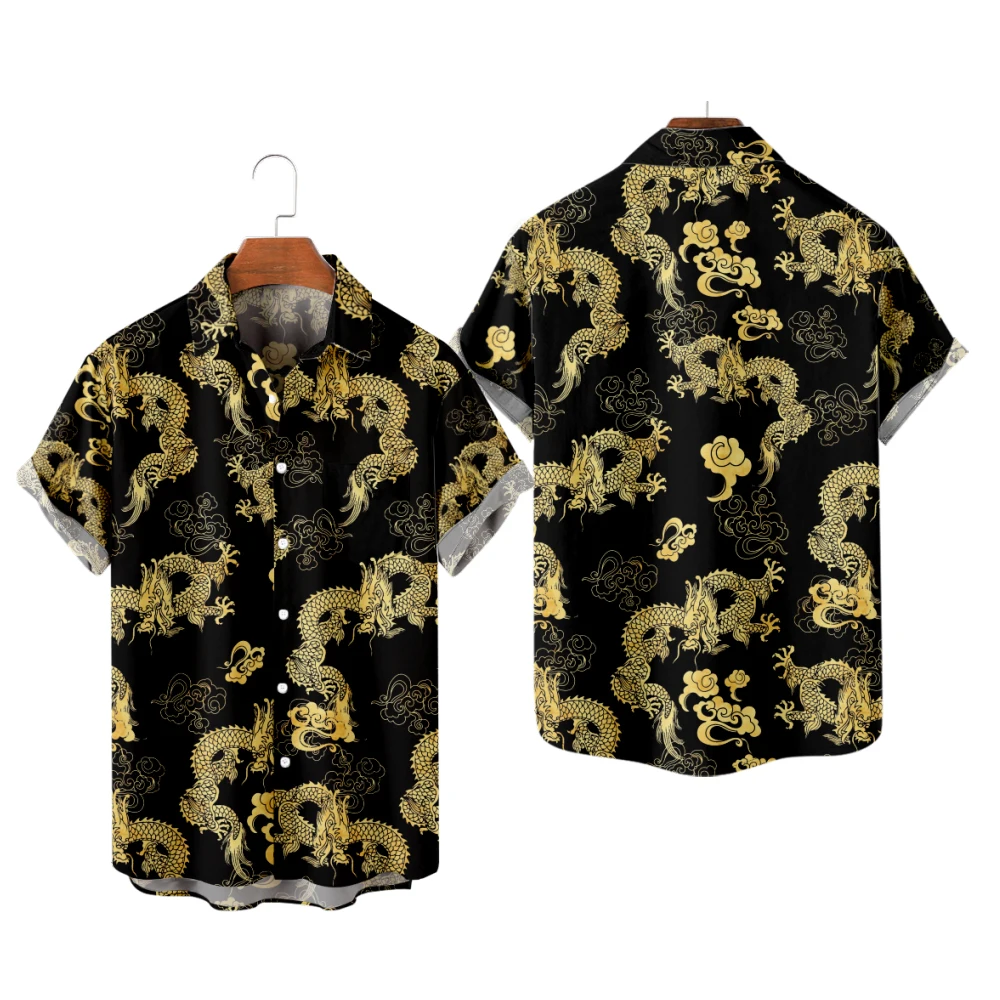 

2024 Year of the Dragon Summer T-shirts Fashion Short Sleeve Tee Women Men Shirts