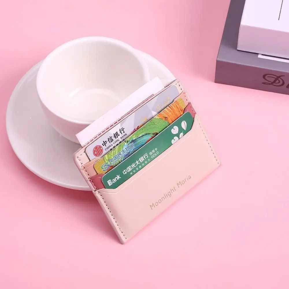 Tragbares Kartenetui mit mehreren Kartenfächern, ultradünnes Kartenetui aus PU-Leder, einfaches Ausweispaket für Männer und Frauen