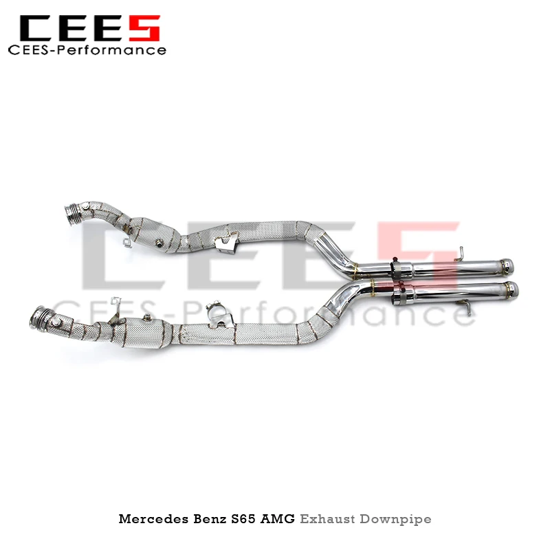 

cees with Cat Downpipe for 2014-2023 Mercedes Benz S65C S65 COUPE 6.0T High Flow Performance Stainless Steel Car Exhaust System