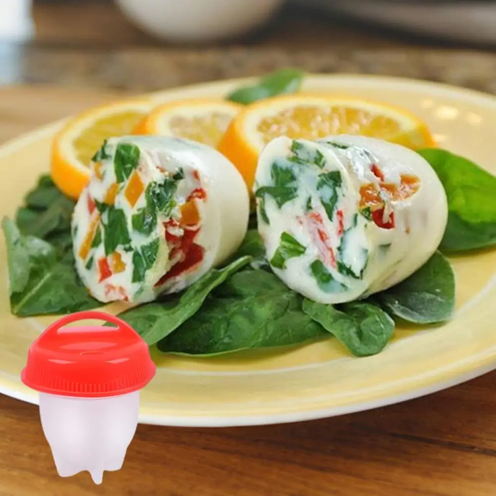 Kitchen Cooking Accessories 3/6/9 Pcs Silicone Egg Poacher Set with Lids Non-stick Poached Egg Cups Food Grade Kitchen for Easy