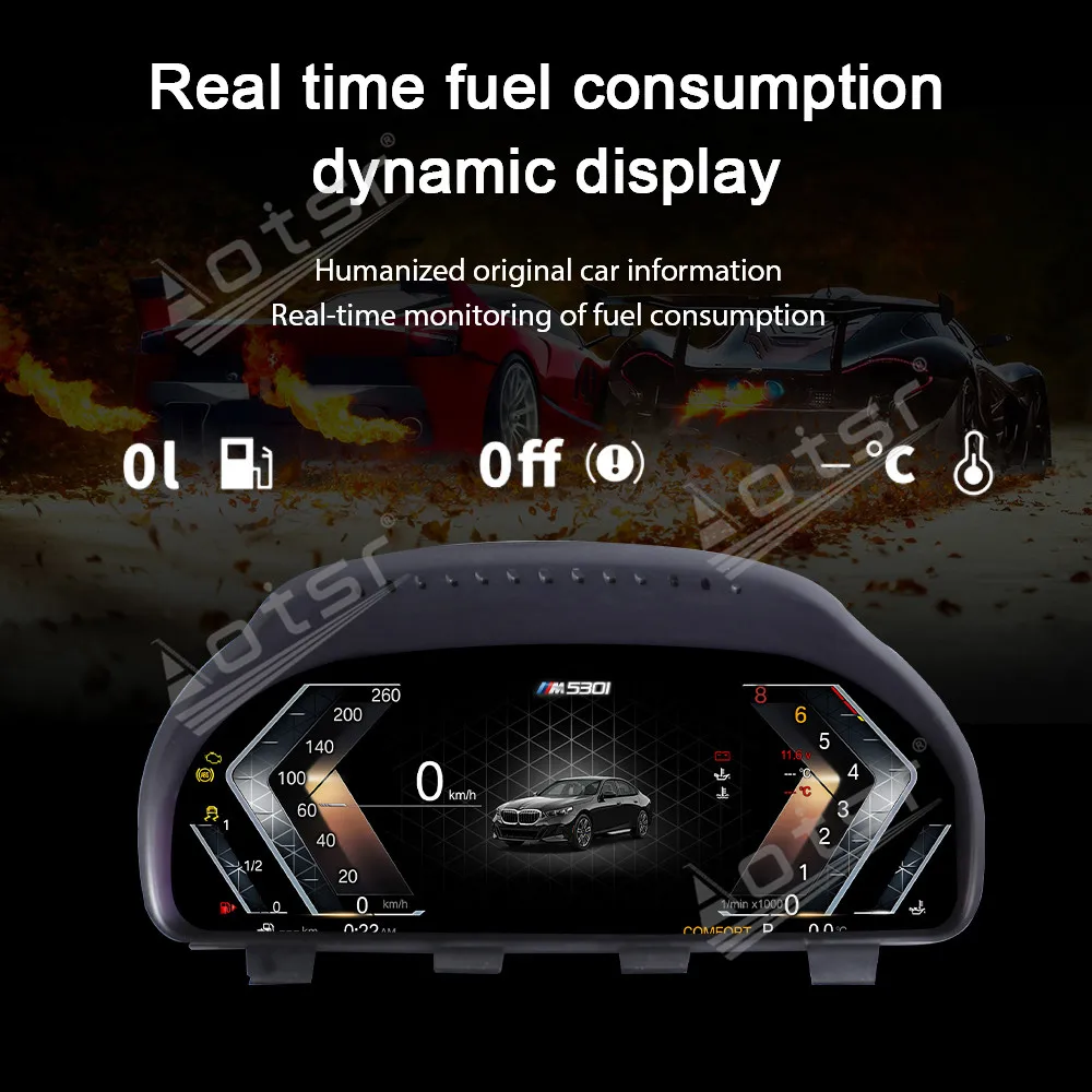For BMW 5 Series 2009-2017 Car LCD Dashboard Digital Cluster Virtual Cockpit Instrument Speedometer Multifunctional Screen