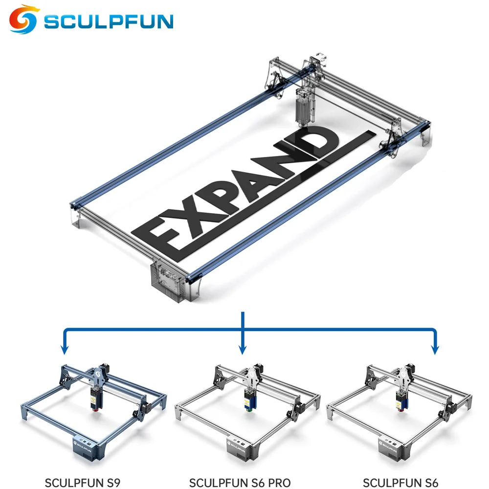 Sculpfun S9 Engraver Machine 940x410mm Work Area Expansion Kit Quick Assembly Full Metal for S6/S6pro Laser Engraving Machine