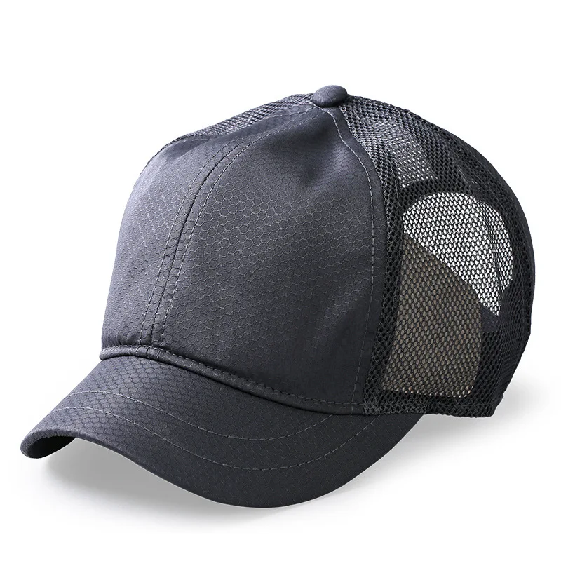 Short Bill Baseball Caps for Men Women Plus Size Big Head Mesh Summer Breathable Short Brim Trucker Hat Running 56-60cm 60-65cm