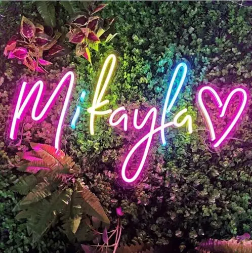 Custom Neon Sign Personalized LED Neon Light Acrylic Wall Decor for Wedding Birthday Party Game Room Office Business Logo Name Personalized Gift DIY Neon Signage with Dimmer Handmade Wall Art Bar Cafe Sign Home Decor