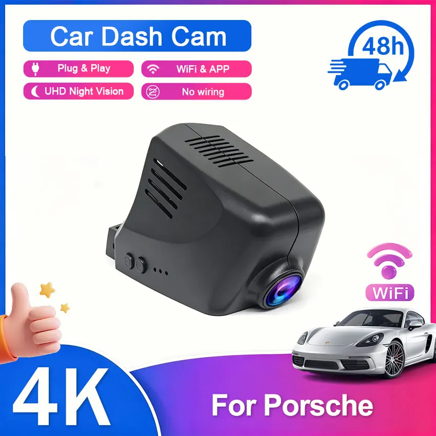 4K Plug And Play Easy installation Wifi Car DVR Dash Cam For Porsche Cayenne/Macan/911/Taycan/Panamera/718 Boxster & Cayman