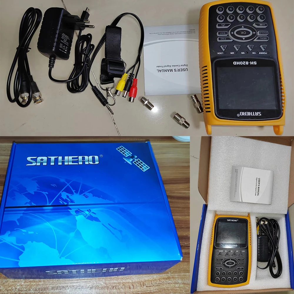 SATHERO SH-820HD DVB-S2 Digital Satellite Finder Meter ACM VCM H.265 Support 8psk 32apsk