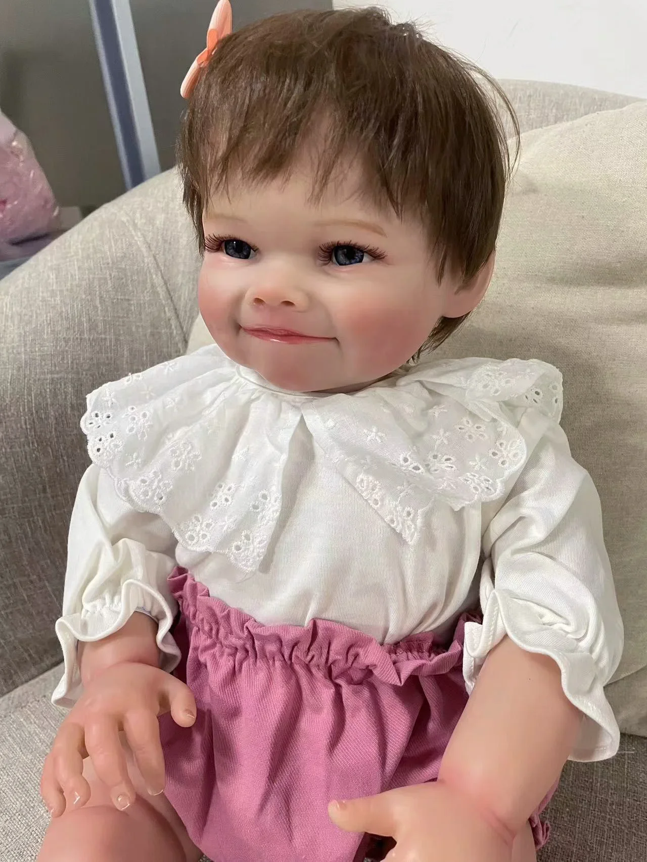 Raya Reborn de 24 pulgadas para niña pequeña, tela suave, cuerpo con pelo enraizado, muñeca pintada a mano de alta calidad, piel 3D