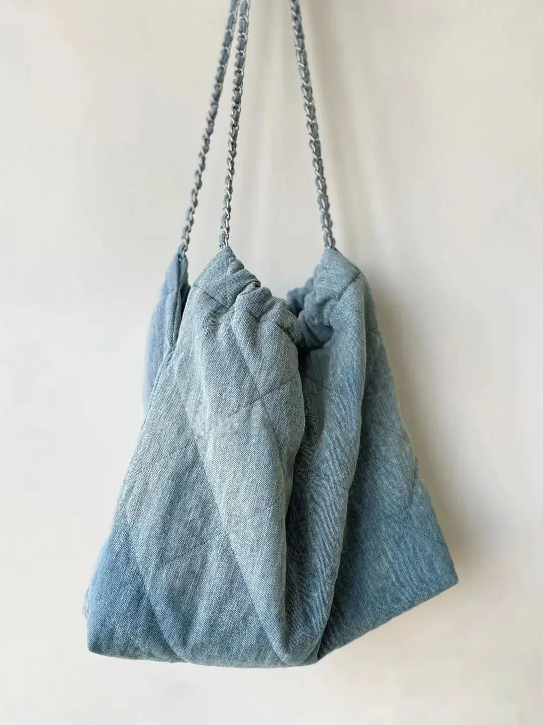 Miyagawa Retro Casual Tote Bag Washed Denim Women Chain Bag 2023 New Autumn Shoulder Bags Female Designer Bag