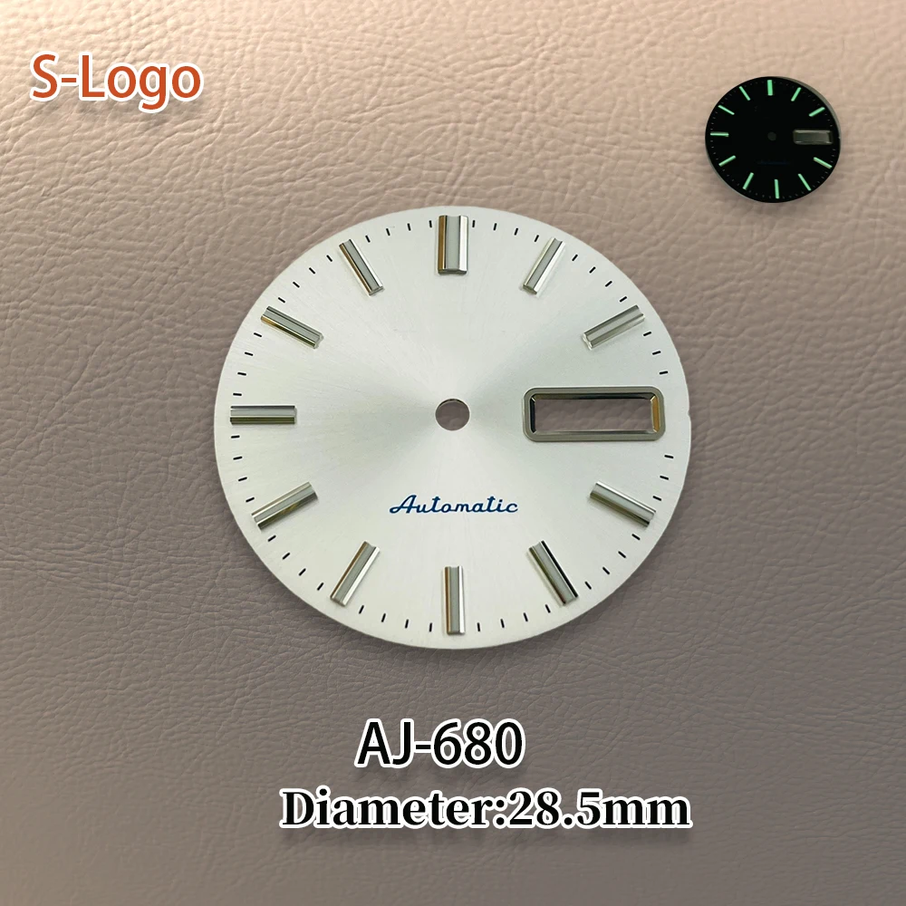 28.5 S S Logo diver‘s Dial Suitable for NH36 Movement C3 Green Luminous High Quality Watch Modification Accessories Repair tools