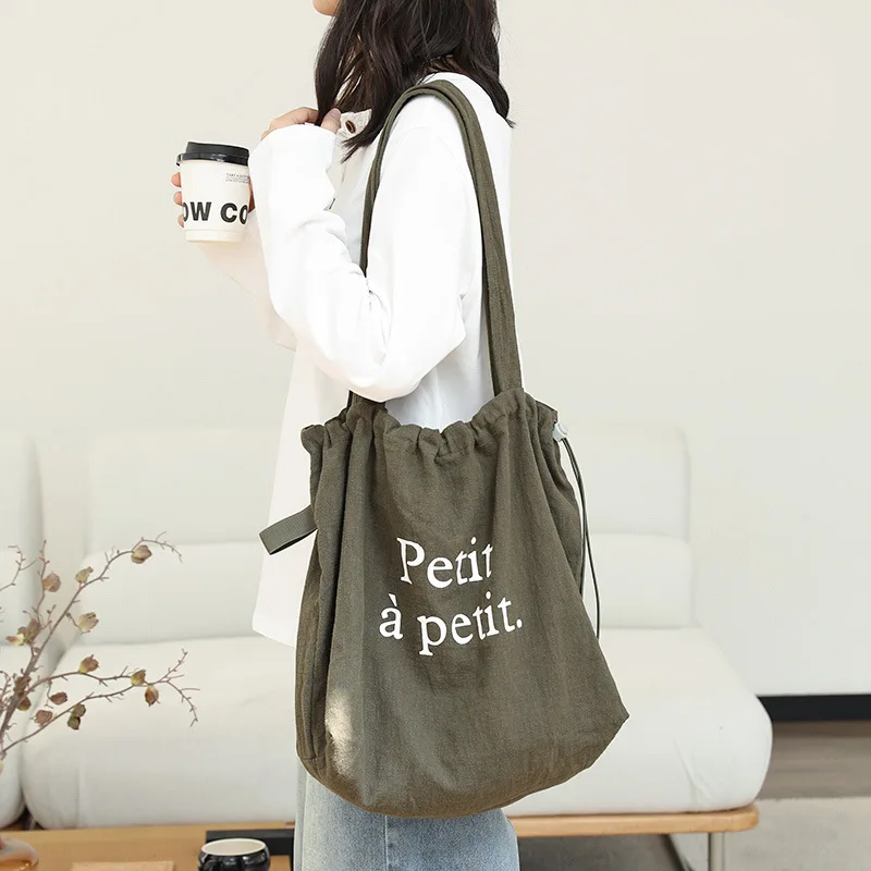 

YIFAN Women Bag Large Cotton Shoulder Bags String for Women Cotton Cloth Fashion Korean Female Students School Bag Handbags