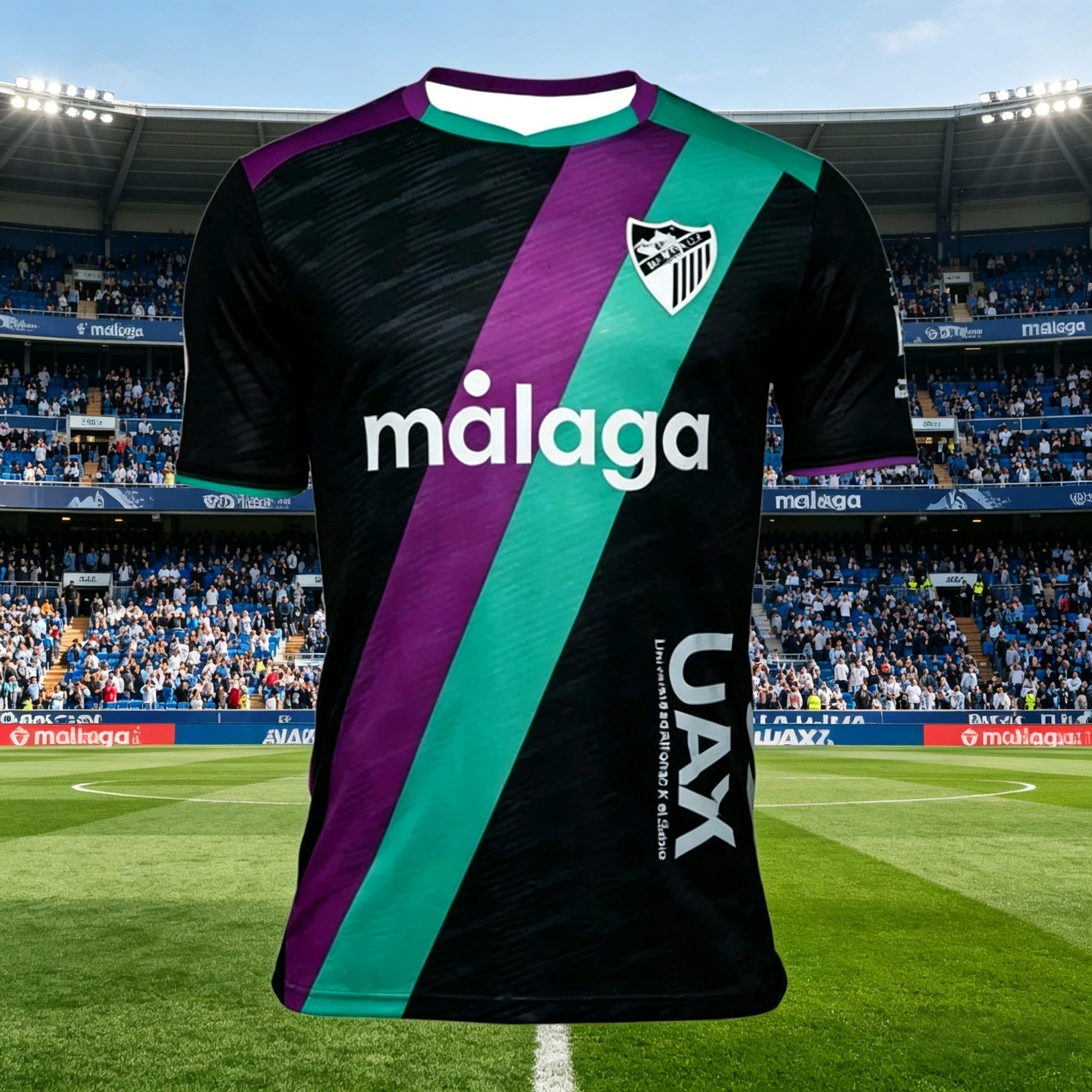 

Хит продаж: Футболка Malaga Football Away 2026 для мужчин/женщин, повседневная уличная одежда для фанатов, дышащая, для пляжа и тренировок