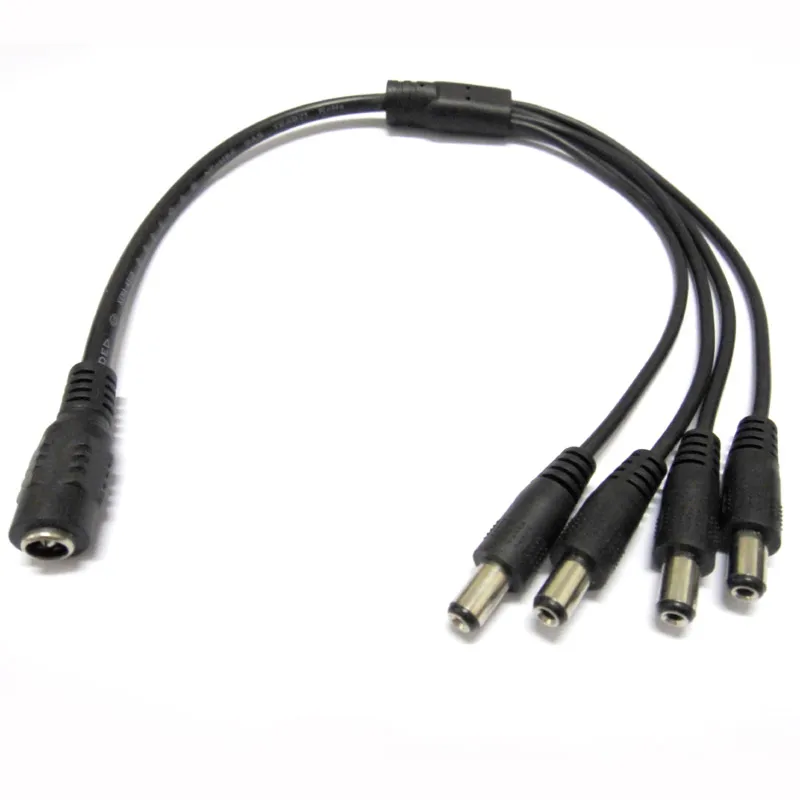 10pcs 1 to 4 Power Splitter Cable DC12V DC Cord 1 Female to 4 Male for cctv camera