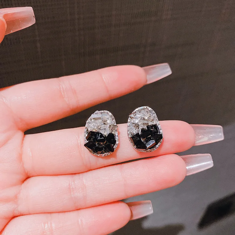 Crystal Earrings Shiny Gradient  for Women Charming Sweet Candy Color Irregular Stud Earring Fairy Fashion Eardrop Party Jewelry