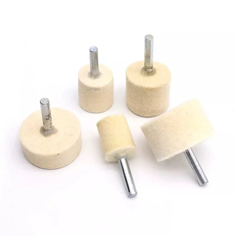 Lã Felt Polishing Bits para Dremel Rotary, lustrando escova de roda, 20mm, 25mm, 30mm, 35mm, 40mm, 6mm Shank