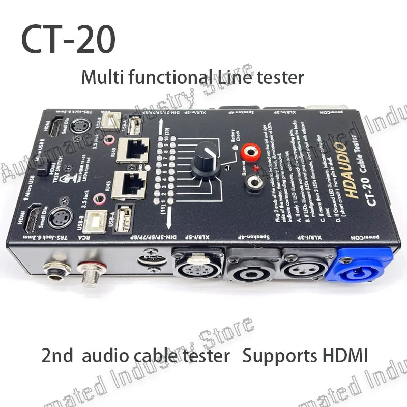 CT-20 Multifunctional Line Tester Audio Line Xlr Signal Hdmi Line Tester Cable Tester