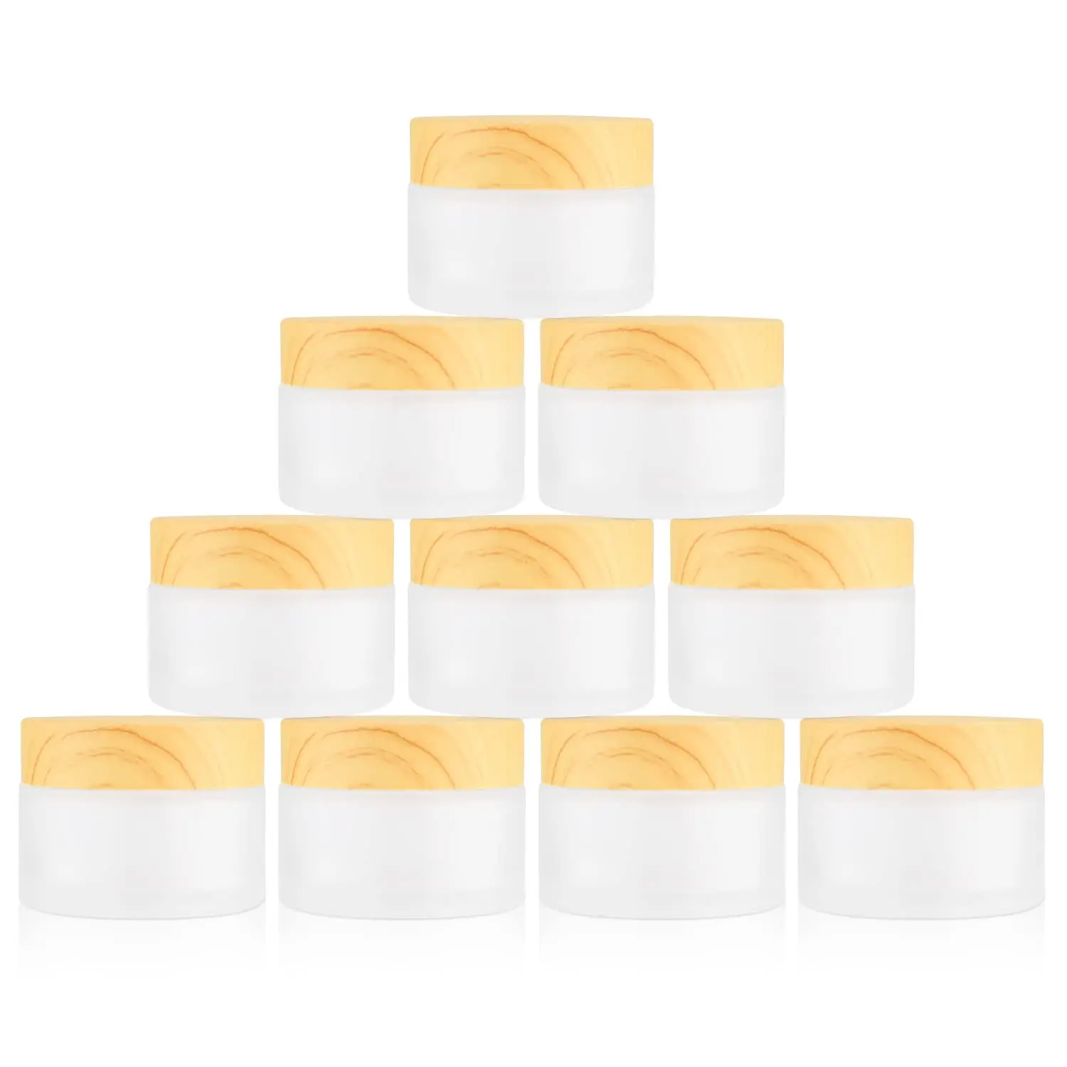 

10PCS 10/15/20/30/50/60g Empty Jars Round Frosted Clear Glass Cosmetics Container Refillable Face Cream Box Pot for Makeup