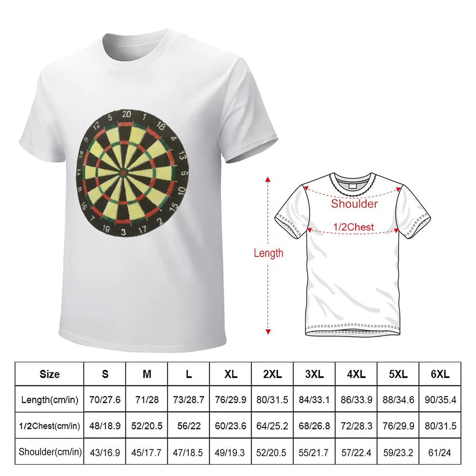 Dartboard T-Shirt oversizeds customs anime clothes sports fans T-shirt men