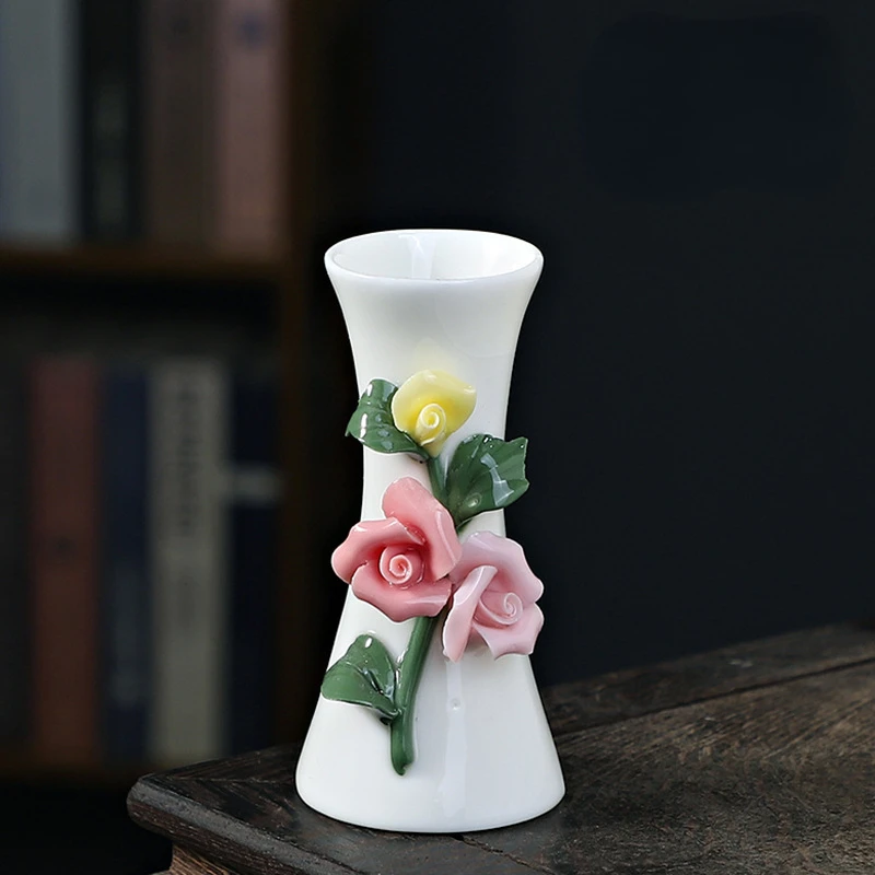 Handmade Flower Vases Ceramic Hydroponic Mini Flower Inserted Dry Flower Fragrance Bottle Home Decorations Floreros Vintage