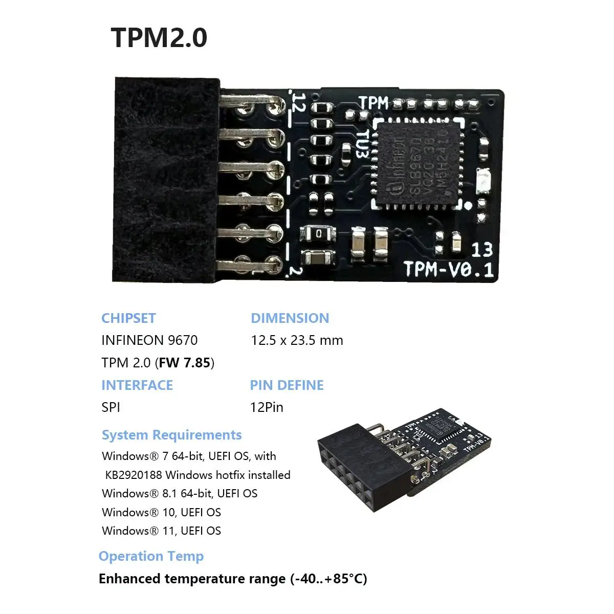 

Модуль TPM2.0 для MAXSUN