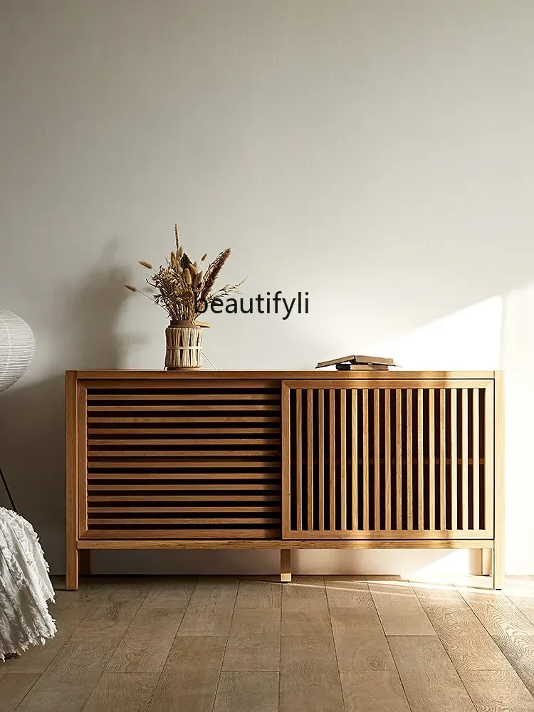 

Y Japanese Style Solid Wood Sideboard Living Room Decoration Locker Designer B & B Oak Entrance Cabinet