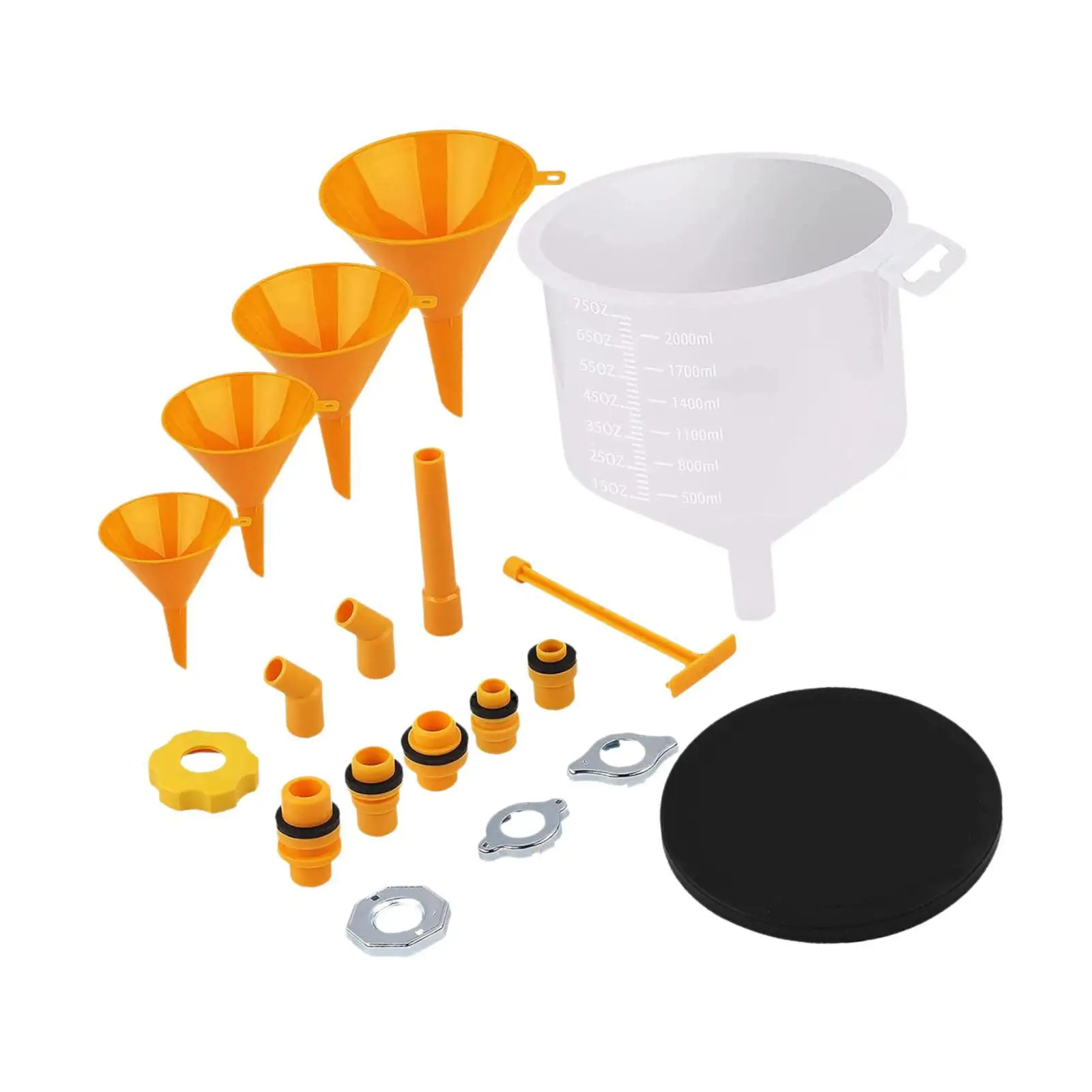 

19Pcs Generic Leakproof Coolant Funnel Set Automotive Sturdy Simple to Clean