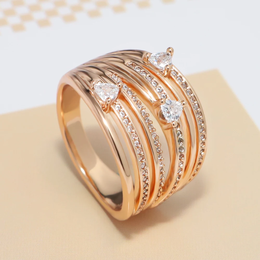 

Creative Gold Plated Cubic zircon Rings for Women Simple Geometric Round Natural Stone Finger Ring Boho Vintage Jewelry Gift