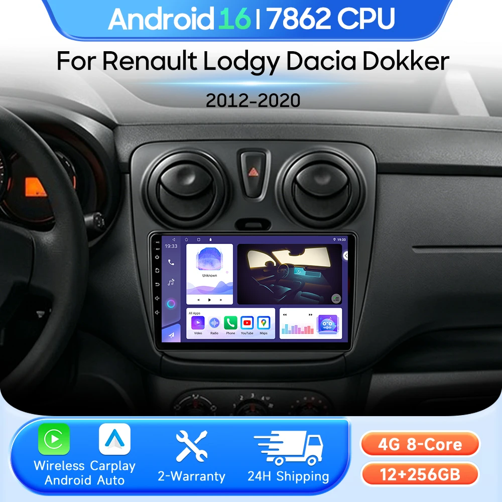 Carplay Auto 2din For Renault Lodgy Dacia Dokker 2012 - 2020 Car Multimedia Player Android 16 Radio GPS Navigation Stereo Video