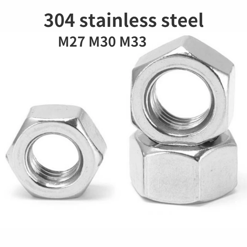 

1Pcs M27 M30 M33 Metric Thread Hex Nut Hexagon Nuts 304/316 Stainless Steel