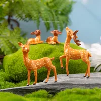 New Mini Deer Miniature Statue Deer Ornaments Artificial Cute Sika Deer Figurines Plastic Crafts Micro Landscape Ornaments