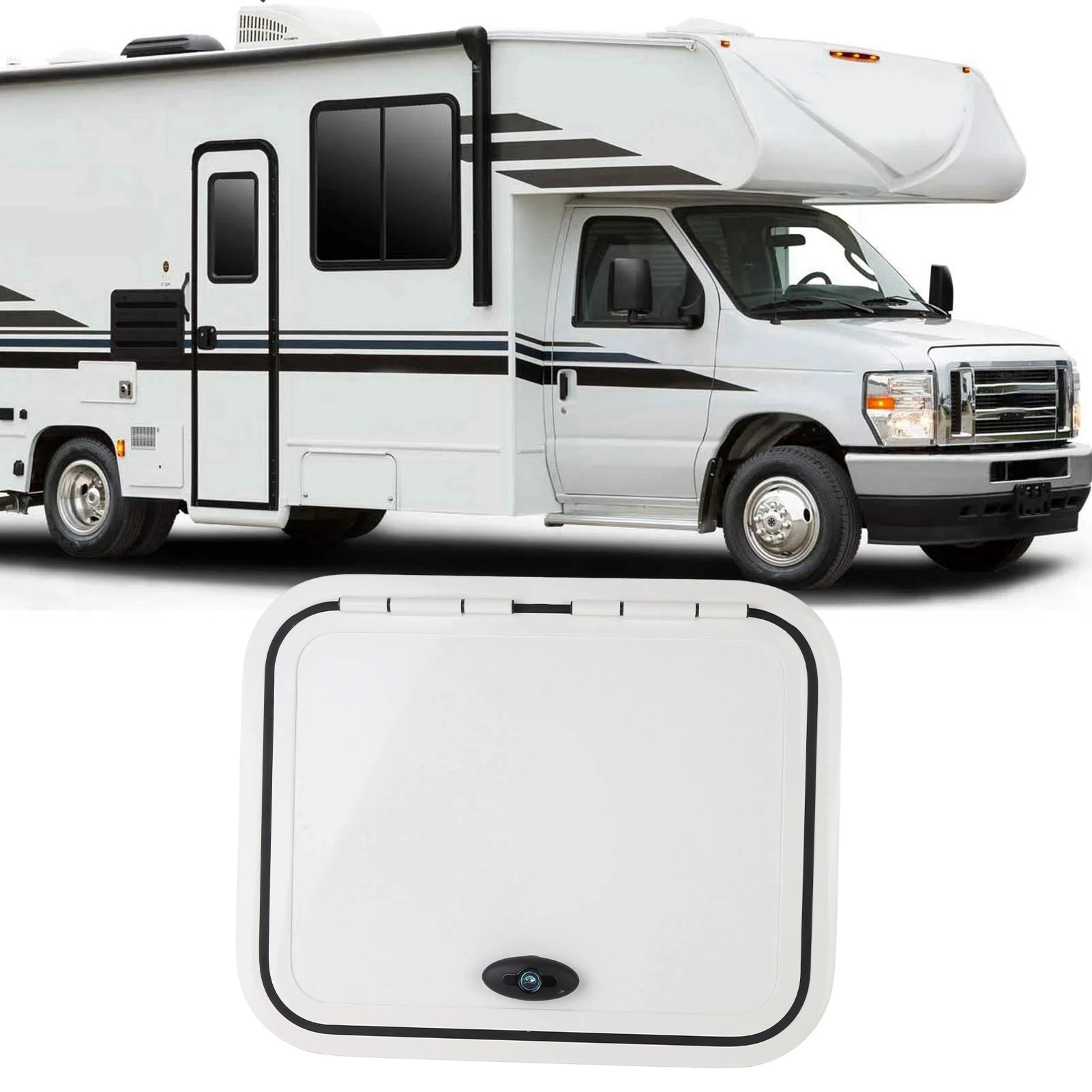 

RV Compartment Door H500 W400mm Anti UV Perfect Sealing Rounded Corner Baggage Storage Door for Motorhome