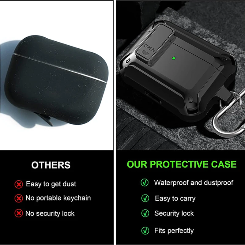 Schakelaar Lock Cover Voor AirPods Pro 2 3 1 Case Voor AirPods Pro 2 Pro 2e Gen Case Shockproof Cover Air pods Pro Airpods 3 Funda