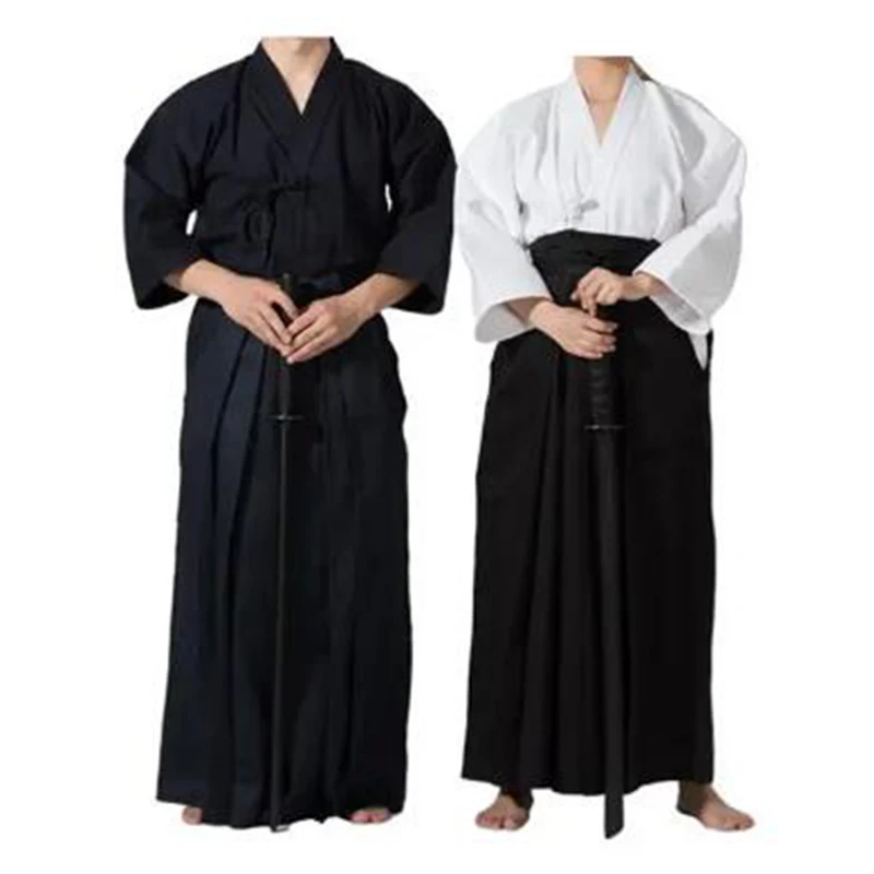 Japanese Traditional Martial Arts Uniform Sportswear Hakama Samurai Iaido Cullottes Kendo Kimono Skirt Kimono Aikido Skirt