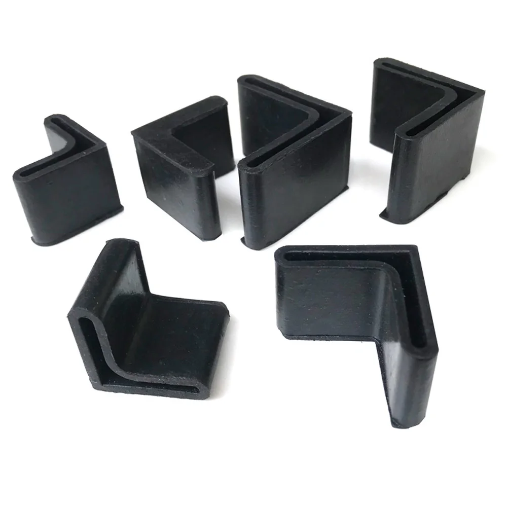 2/4Pcs L-shaped Rubber Triangle Angle Iron End Cover Caps Black  Feet Protective Cover Anti Scratch Shelf Table Chair Leg Pad