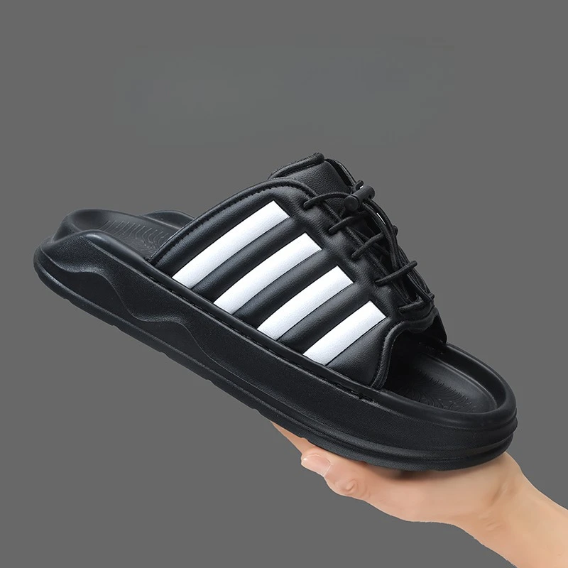 

Мужские шлепанцы 2026: Новые летние трендовые уличные сандалии-слайды с эффектом ходьбы по облакам, спортивные пляжные сандалии