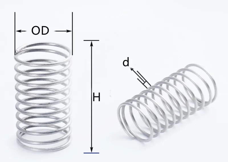 Weiyi 5-20 Stück/Lot Drahtdurchmesser 0,6 mm SUS304 Edelstahl Mikro-Kleinkompressionsfeder Außendurchmesser 4-12 mm Länge 5 mm bis 100 mm – Detail 1