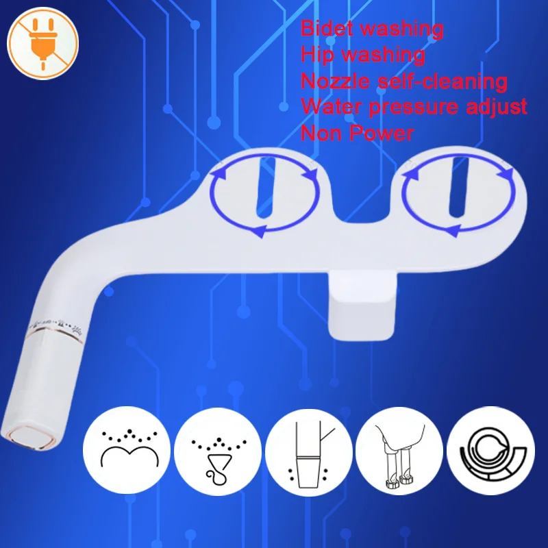

WETIPS No-Electric Slim Bidet Clod Cleaning Deals Detached Nozzle Bidet and Buttocks Washing Wc Shower Smart Bidet Toilet Seat