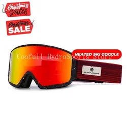 Christmas Surprise, Heated Goggles Snowmobile, Anti-Fog Electric Ski Goggle with Rechargeable Battery for Winter Sport Snowboard
