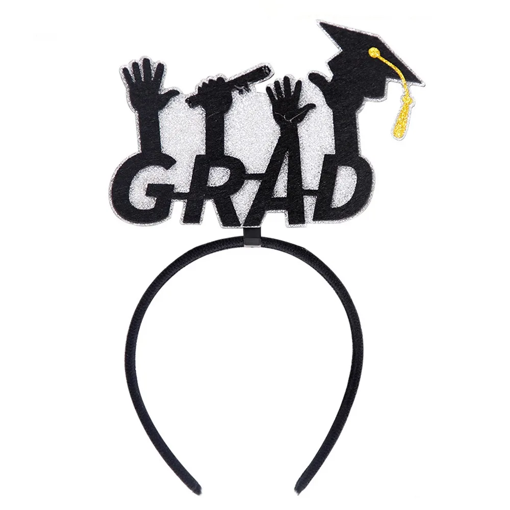 

Celebrate Graduation Cap Headband Colorful Non-slip Grad Cap Headband Personality Shiny Doctoral Hat Headdress Elementary School