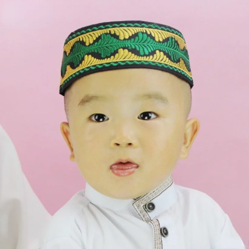 Topi Kufi Kippah Muslim untuk pria, topi Kufi Kippah, topi pria Muslim, topi doa untuk pria, anak laki-laki, anak Yarmulke, topi Yahudi, gratis pengiriman, Turki