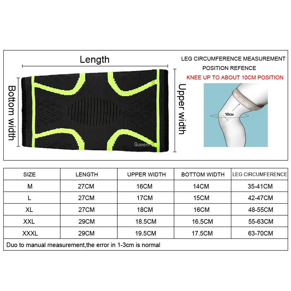 Knee Brace Knee Compression Sleeve for Knee Pain Running Weightlifting Knee Sleeves Support Breathable for Arthritis Sports Gym