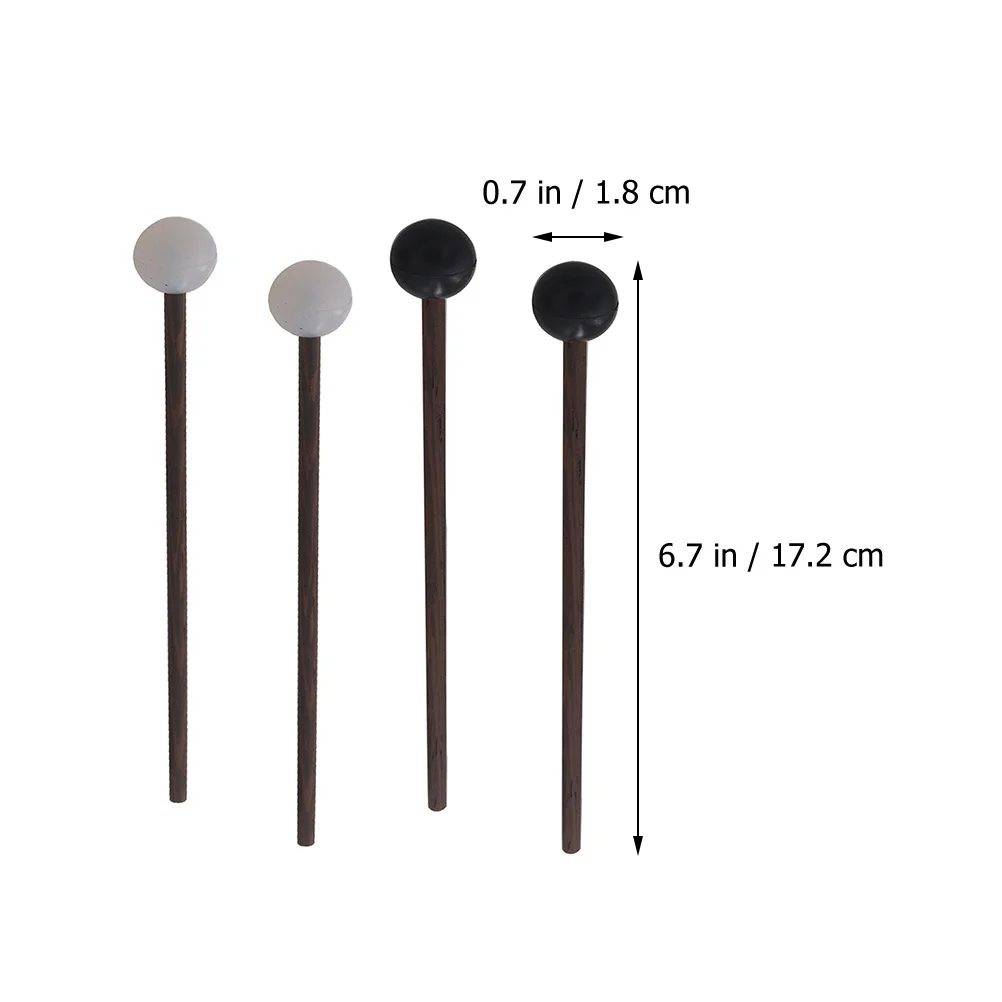 

4Pairs Tongue Drum Mallets Rubber Head Wooden Handle Steel Drum Sticks Music Percussion Mallets Wood Mallet Small Rubber Mallet