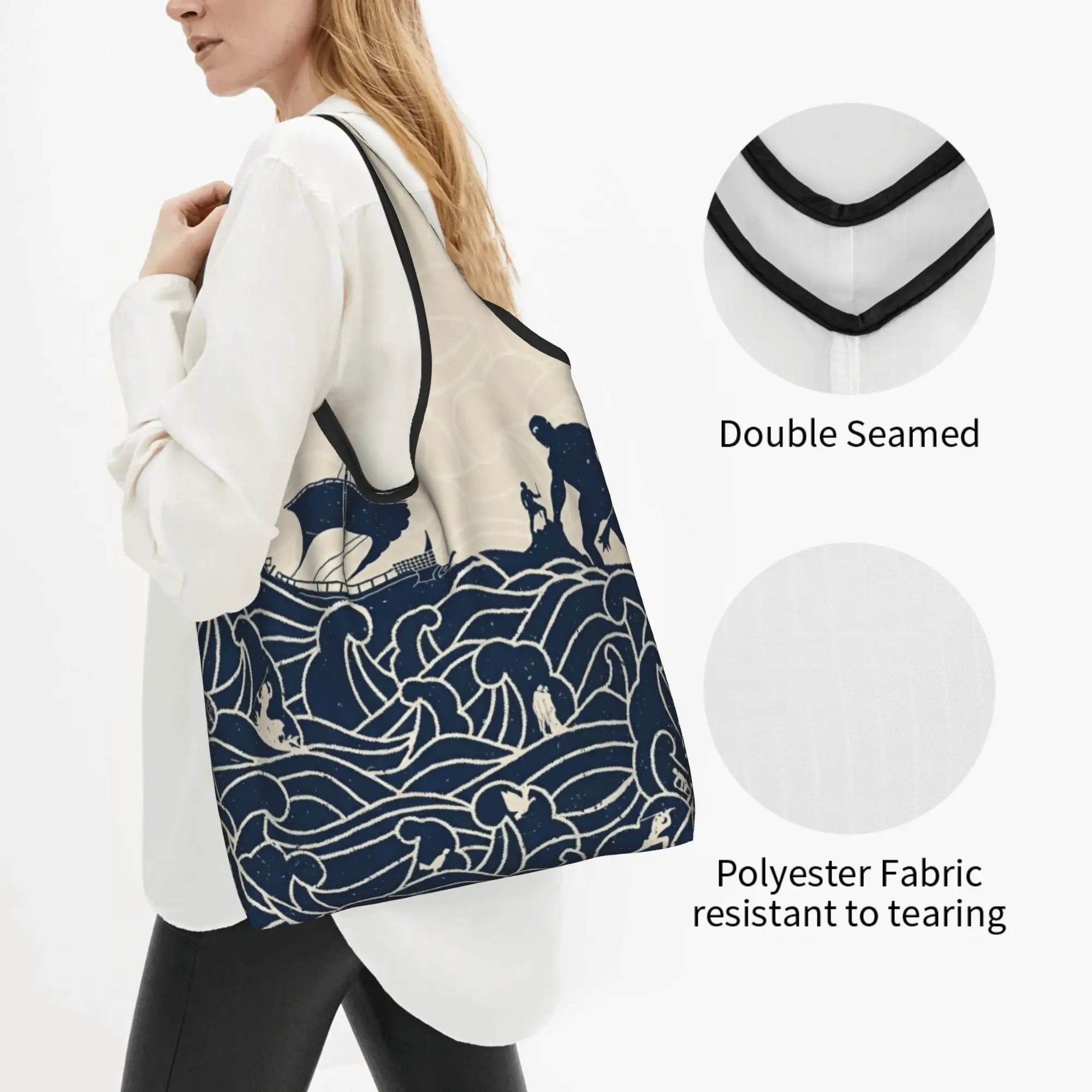 Custom O-Odysseyes Hot Comic Shopping Bag Women Portable Big Capacity Groceries Action Movie Tote Shopper Bags