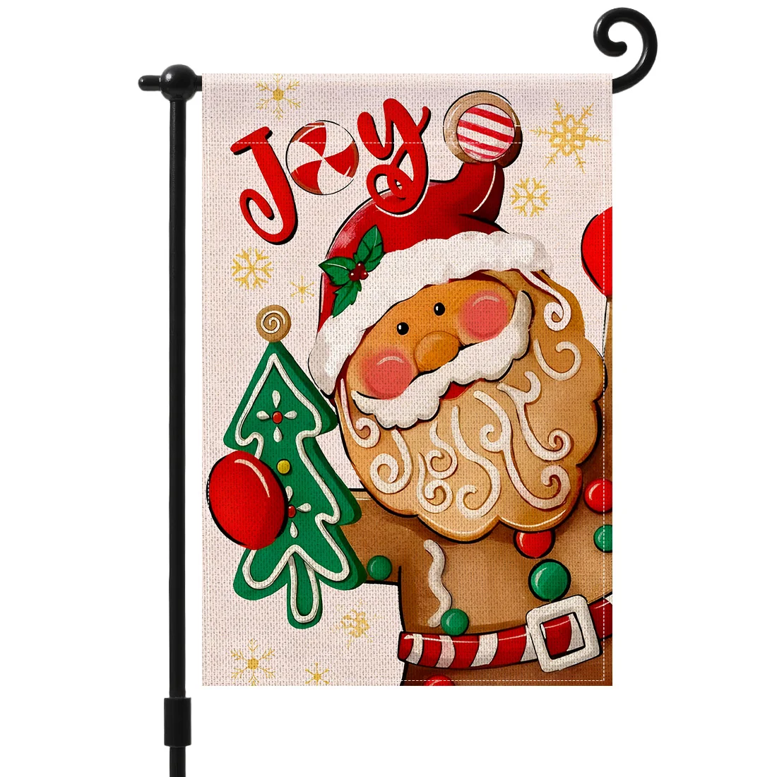 Christmas Gingerbread ManGarden Flag 12x18 Inch Double Sided for Courtyard Outdoor Welcome Flag Decoration (Excluding Flagpole)