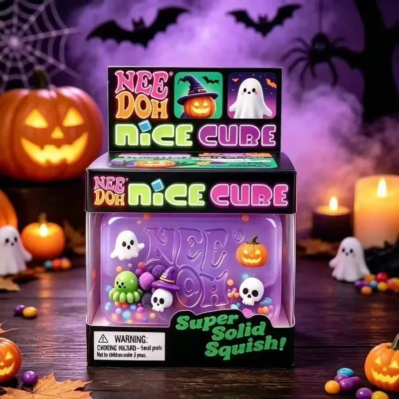 .NeeDoh Halloween Spinnen-Kürbis Weiches Quetschbares Sensorisches Fidget-Spielzeug Anti-Angst Stressabbau Entspannungsgeschenk Feiertagsgeschenk