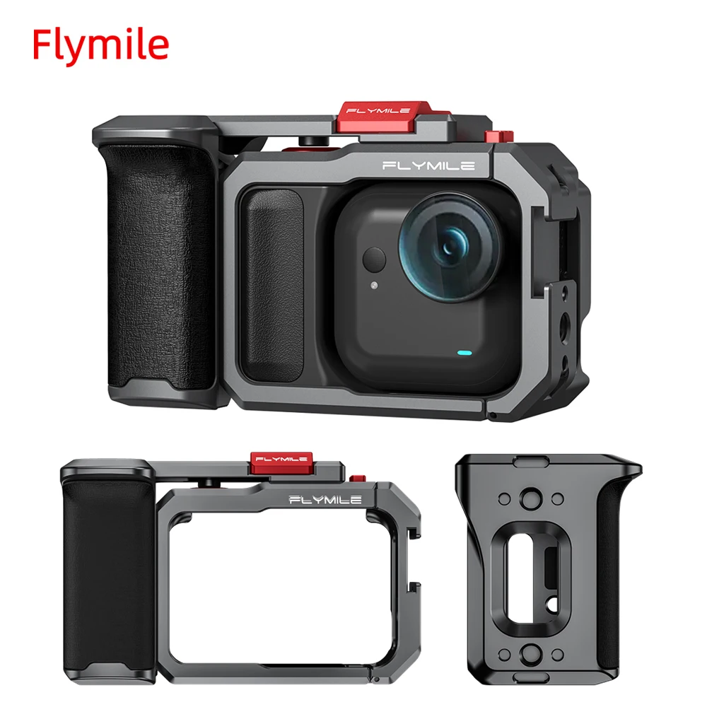 

Комплект рукояток Flymile: металлический кейдж для Insta360 GO Ultra, адаптер для расширения рукоятки для уличной съемки, аксессуары для видеосъемки Vlgo