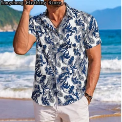 Men's shirt short-sleeved clothing Hawaiian shirt men's casual printing vacation fashion travel men's new tops large size 5XL