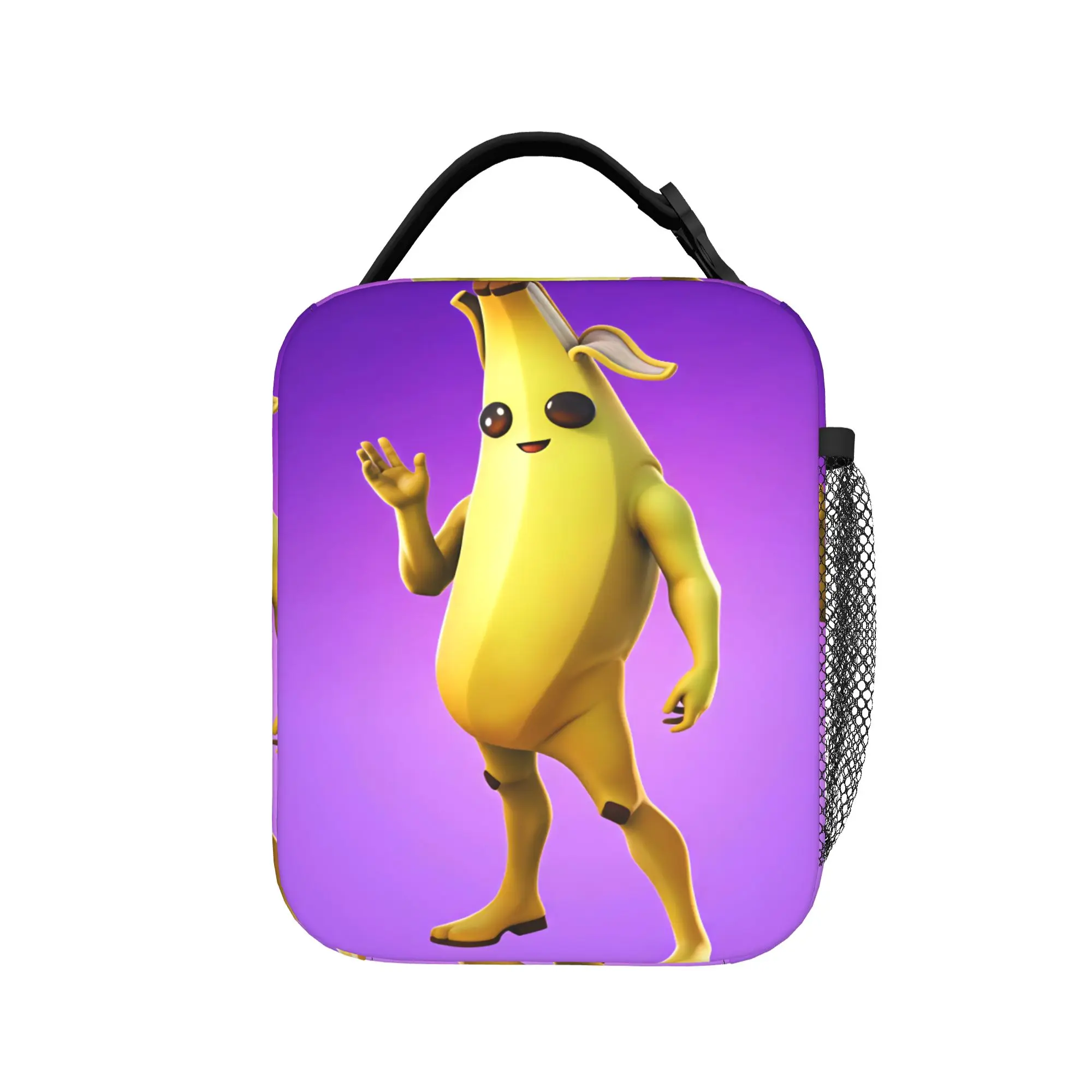 Peely Victory Royale Banana  Lunch Bag  Aesthetic Lunch Box Outdoor Picnic  Lunch Box For Child Oxford Print Cooler Bag