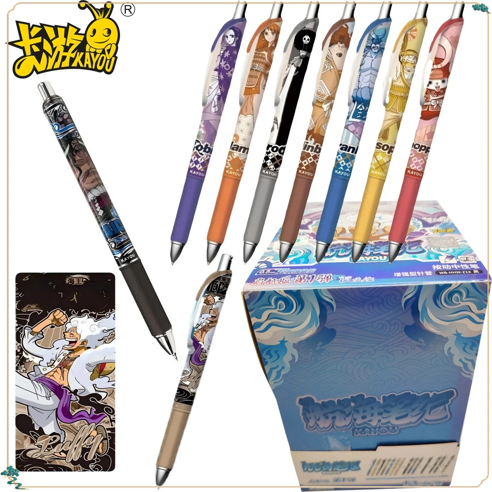 

New KAYOU Genuine One Piece Blind Box Black 0.5mm Gel Pen Creative Cartoon Student High Value Portable Ballpoint Pen Kids Gifts